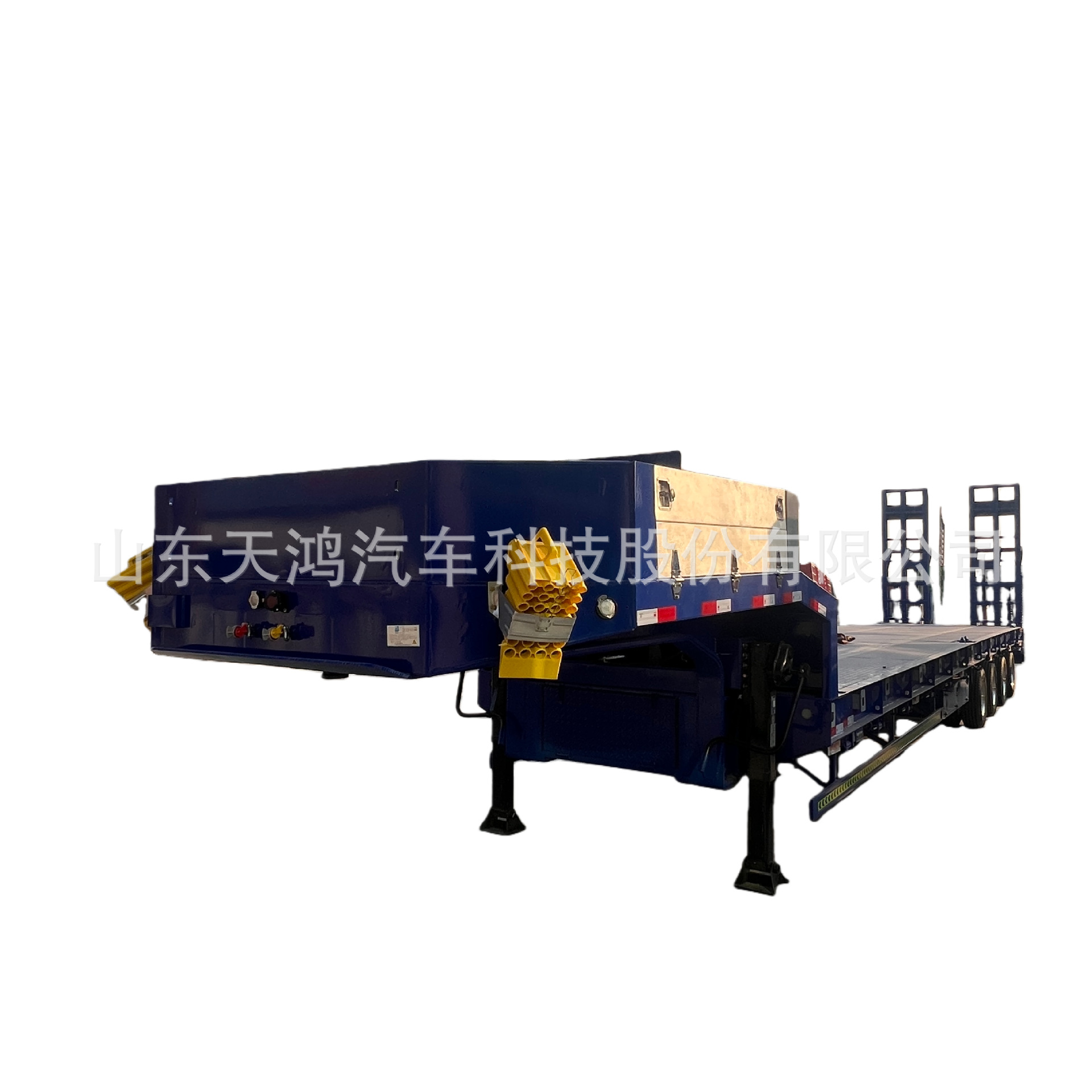 Factory Production Direct Sales Export for Sale Lowbed Semi-Trailer Trailer Hydraulic Winch Heavy-Duty Large Piece Transport Trailer