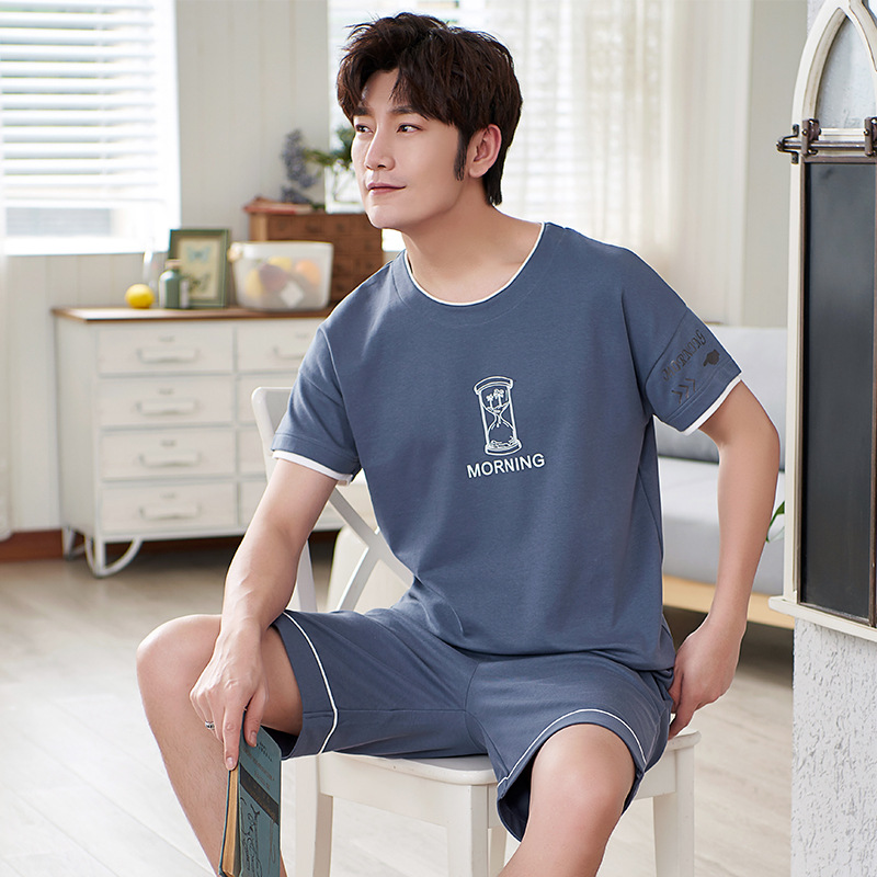 睡衣男士夏季纯棉短袖短裤可外穿韩版卡通宽松家居服套装厂家直销|ms