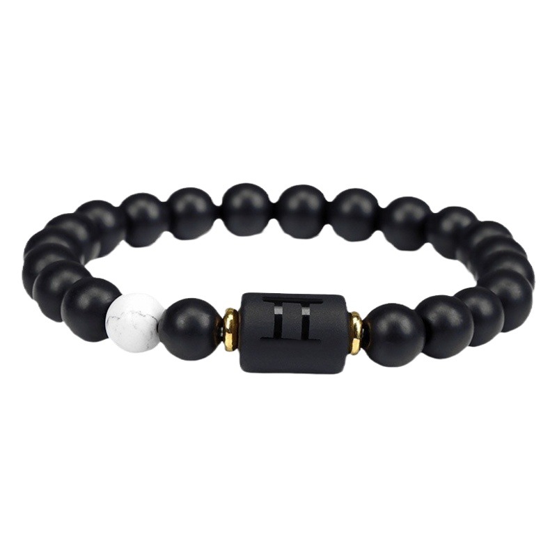 Amazon Cross-border Hot Selling 12 Constellation Bracelet Men's and Women's Natural Agate Stone Bracelet European and American Transit Fashion Jewelry
