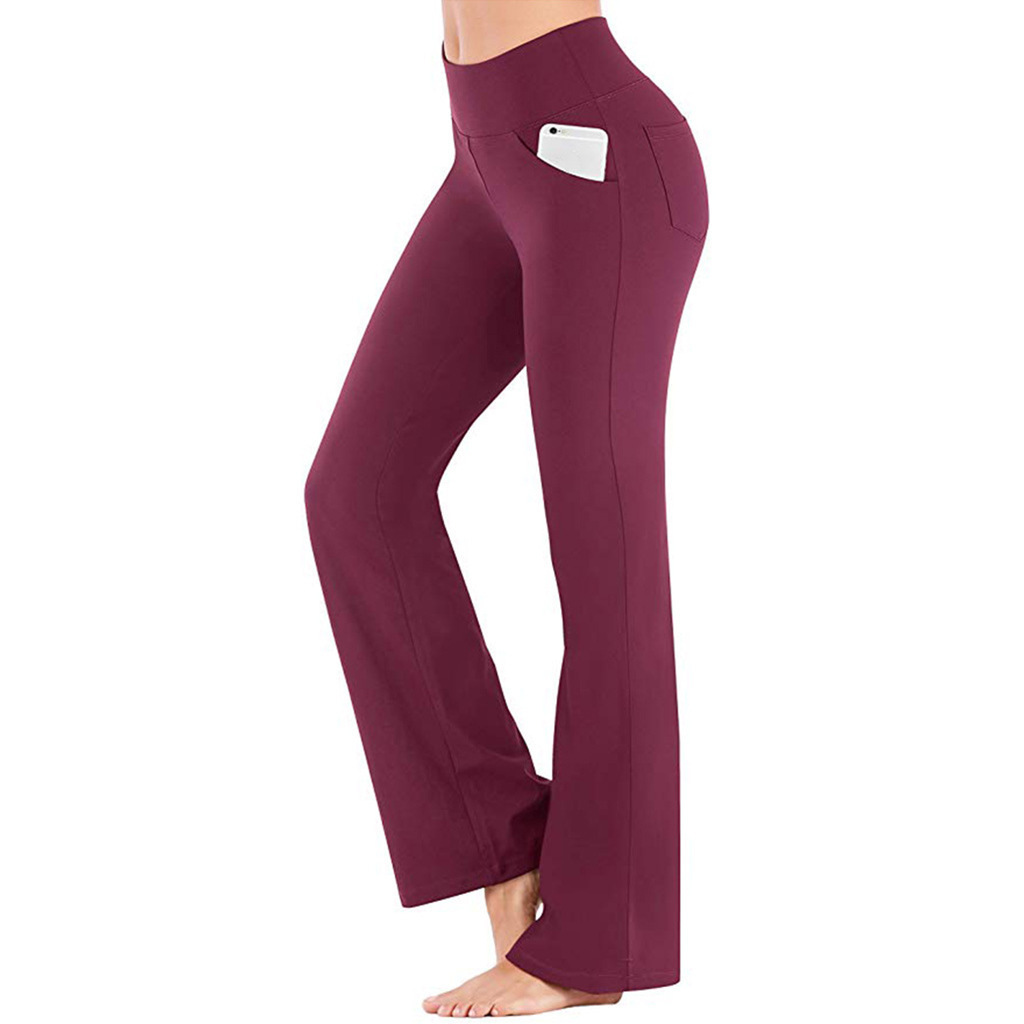 High-Waisted Flare Wide Leg Yoga Pants Plus Size Casual Spring/Summer Women's Clothing_voghion.com
