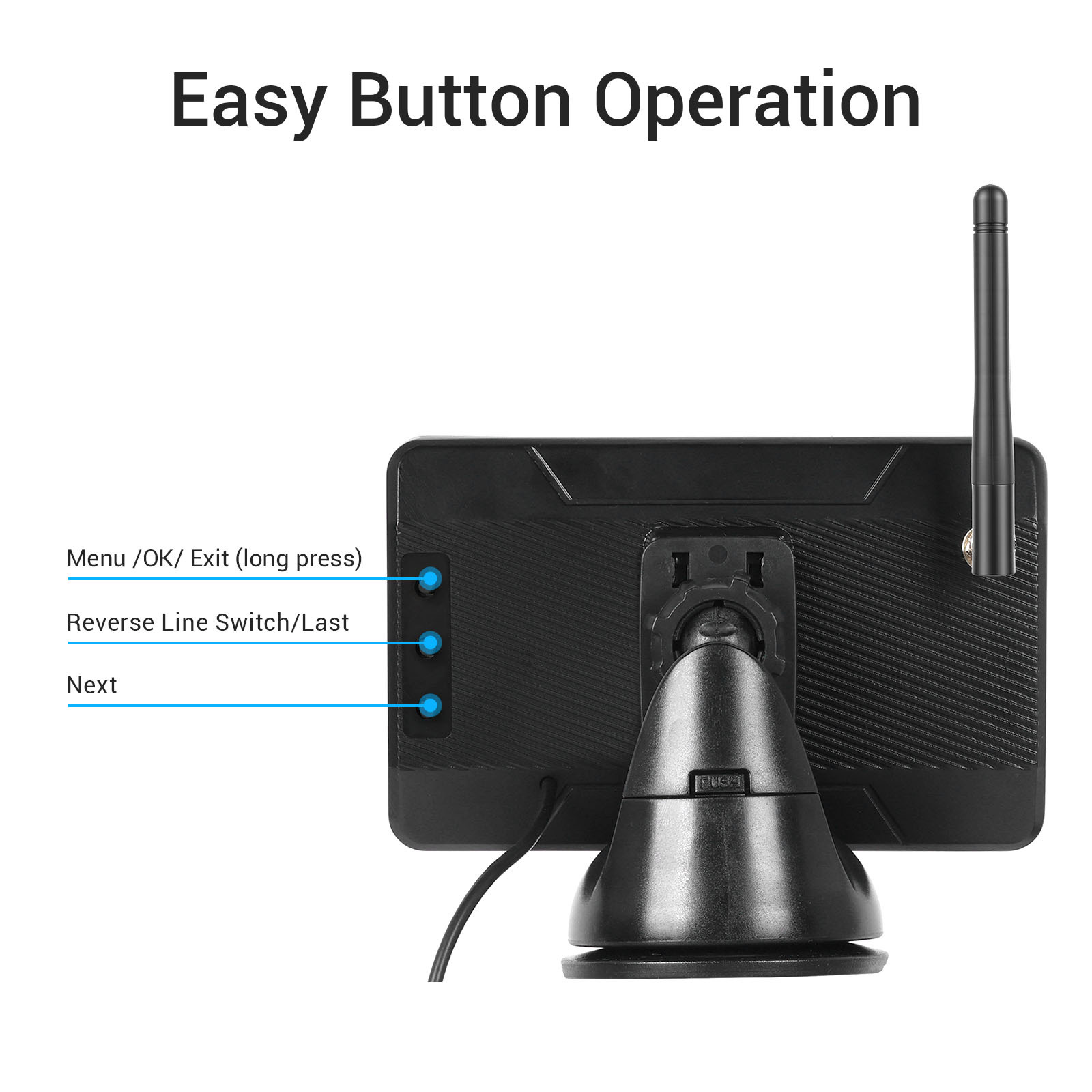 Cross-border 5inch HD AHD Car Monitor Digital Wireless Single-Channel Video Input Reverse Rearview Camera