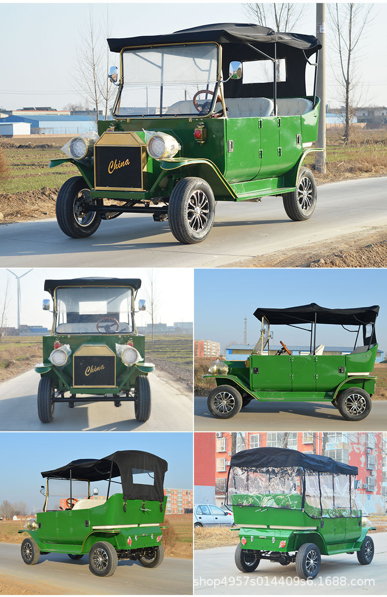 Golf Cart with 5-8 Seats for Real Estate Offices, Sightseeing Areas, and Shuttle Services; Vintage Electric Classic Car; Sightseeing Vehicle