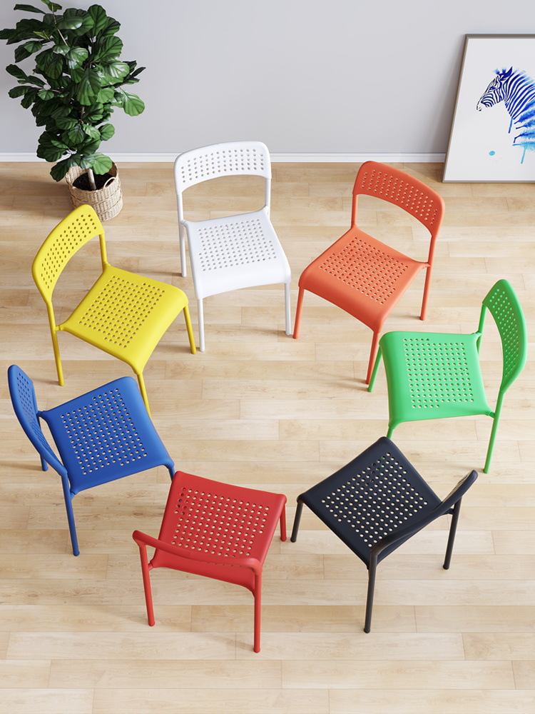 成人凳子辦公椅簡約靠背椅學生家用塑料椅子餐椅懶人電腦椅塑料凳