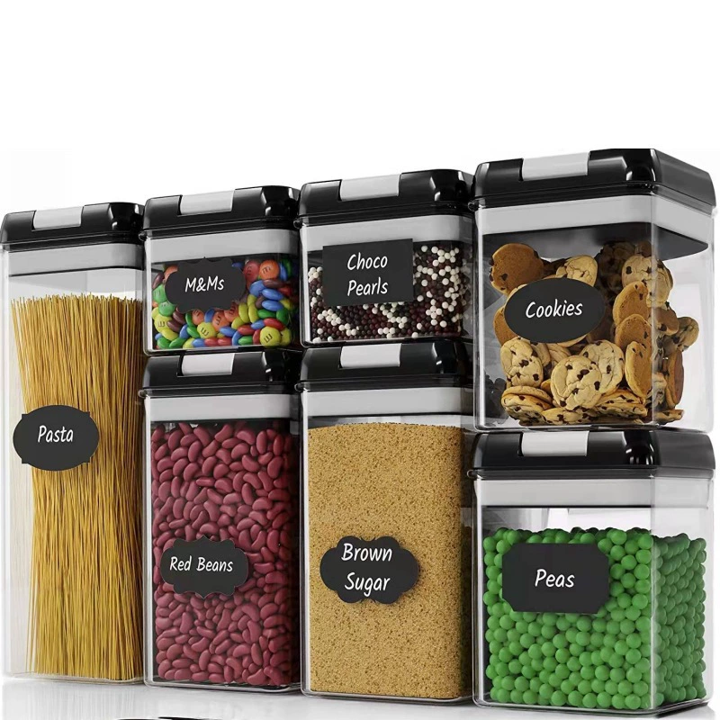 Уплотнительная банка зерна и зерна для домашнего хранения на кухне для пищевых продуктов прозрачная пластиковая коробка для хранения закусок квадратная банка для хранения