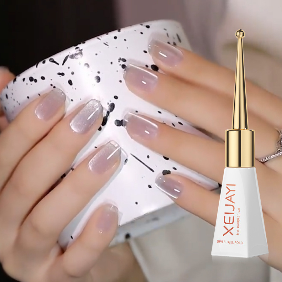 Flashing autumn and winter uncentered glass beads Crystal cat eye Nail Polish glue New Internet celebrity popular color