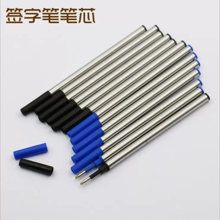 厂家批发油墨签字笔笔芯 0.5mm水性宝珠替芯 黑色蓝色中性笔笔芯