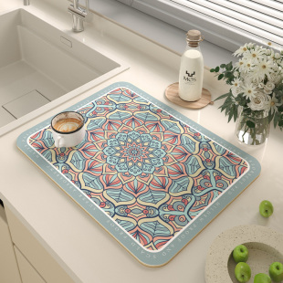 Kitchen Drain Mat Countertop Absorbent Table Mat Cup, Bowl and Chopsticks Non-Slip Insulation Mat Dining Table Waterproof and Oil-Proof Stove Mat
