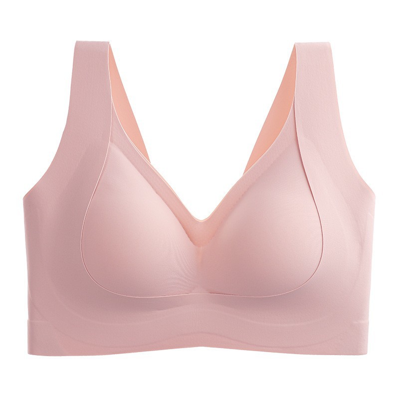 Gran tamaño de mm levantando ropa interior de soporte suave para mujeres sin marcas sin anillo de acero bra colapsado lateral contra el pecho bra anti-caída