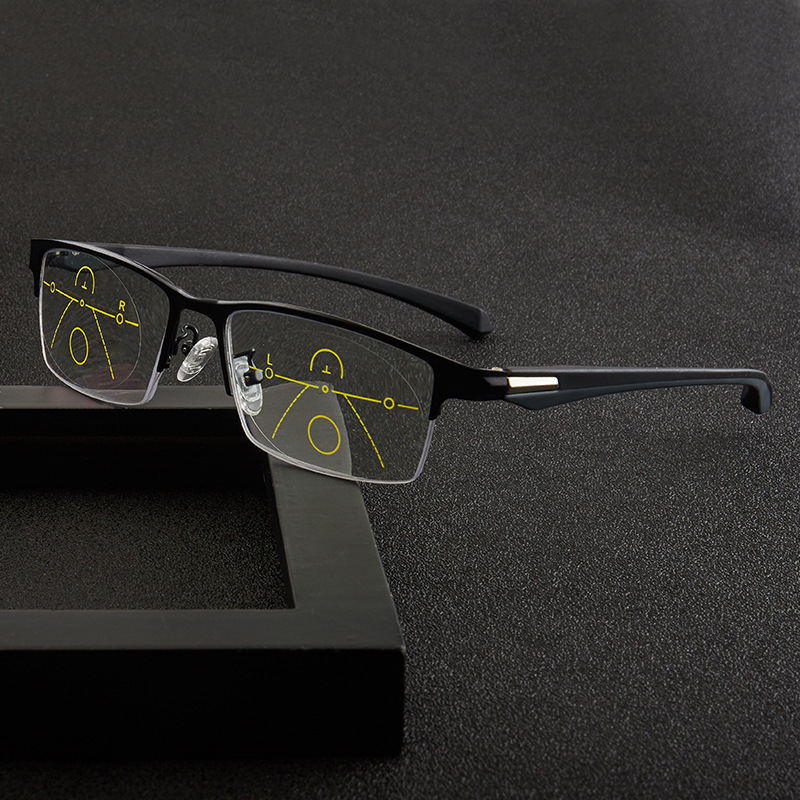 21新款TR90老花镜男渐进多焦点远近两用花镜中老年眼镜防蓝光花镜
