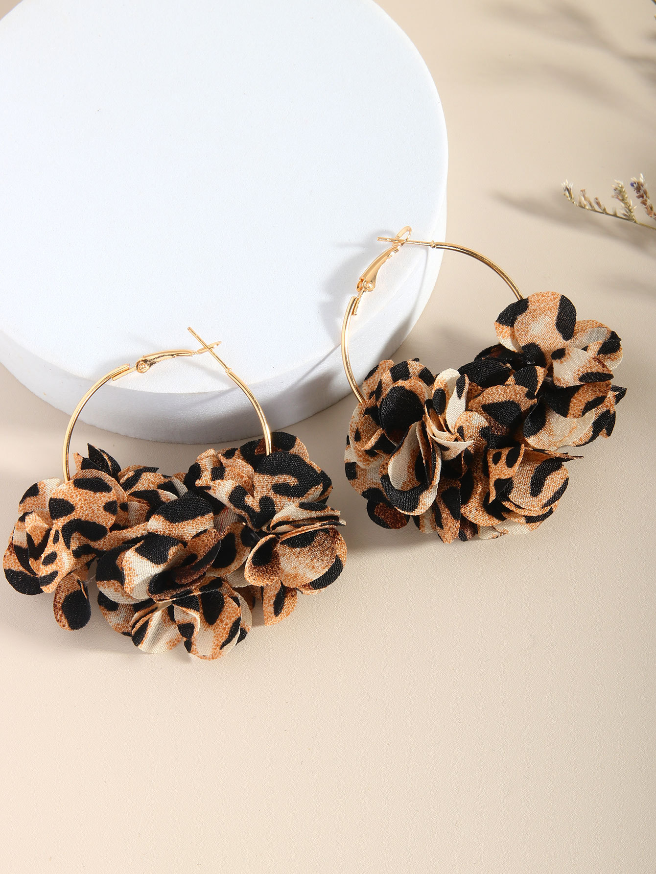 Earrings Classification 1 Pair Elegant Lady Geometric Leopard Printing Alloy Mixed Materials Earrings