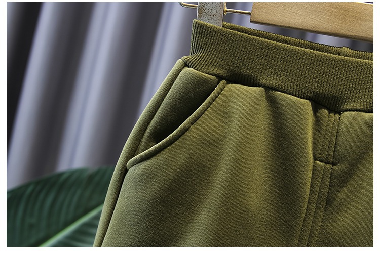 Boys Handsome Middle and Young Children's Baby 2023 New Winter Fashion Plush Thickened Sweater Western Style Two Piece_voghion.com