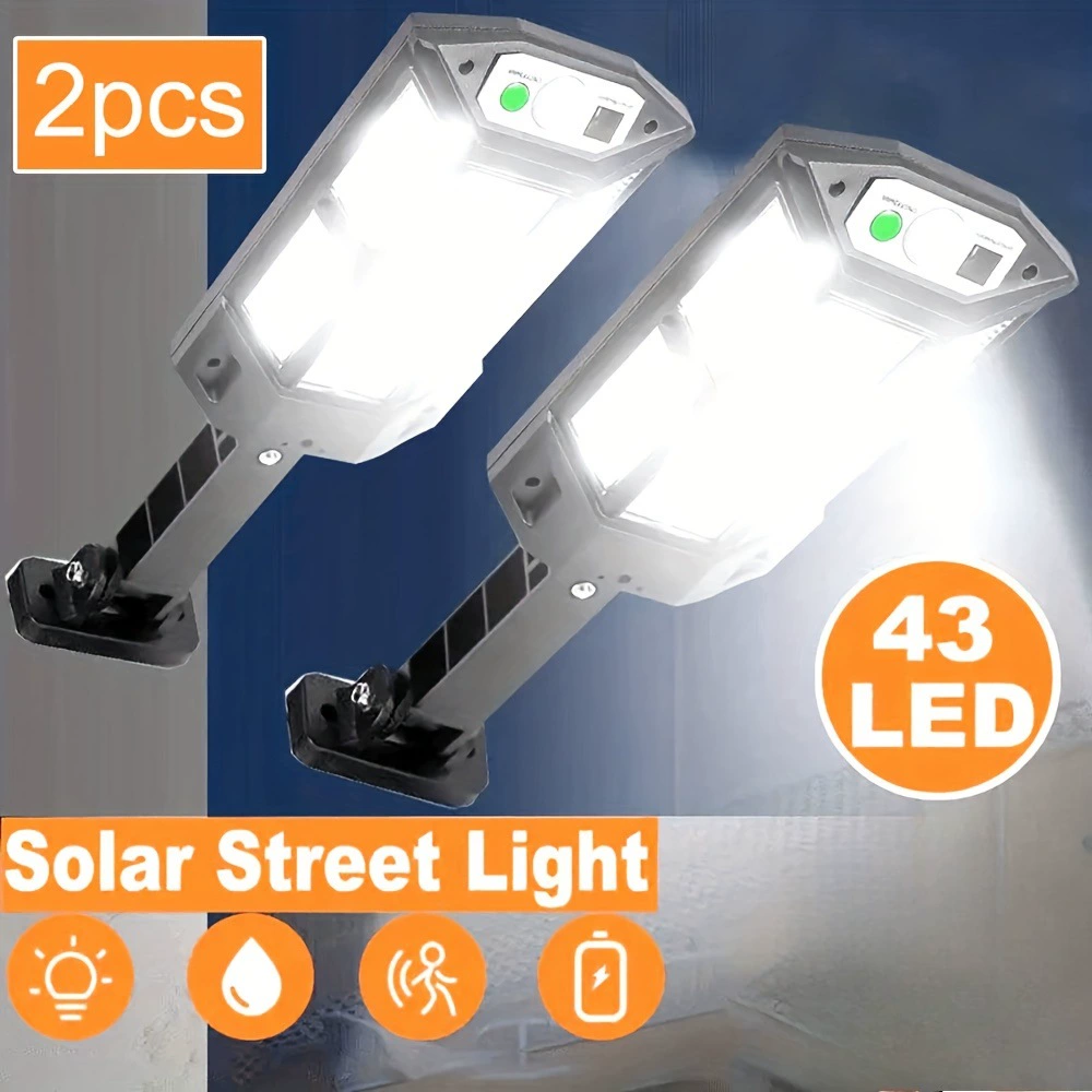 2025 новых солнечных уличных светильников с датчиком движения и 43 светодиодами для дропшиппинга