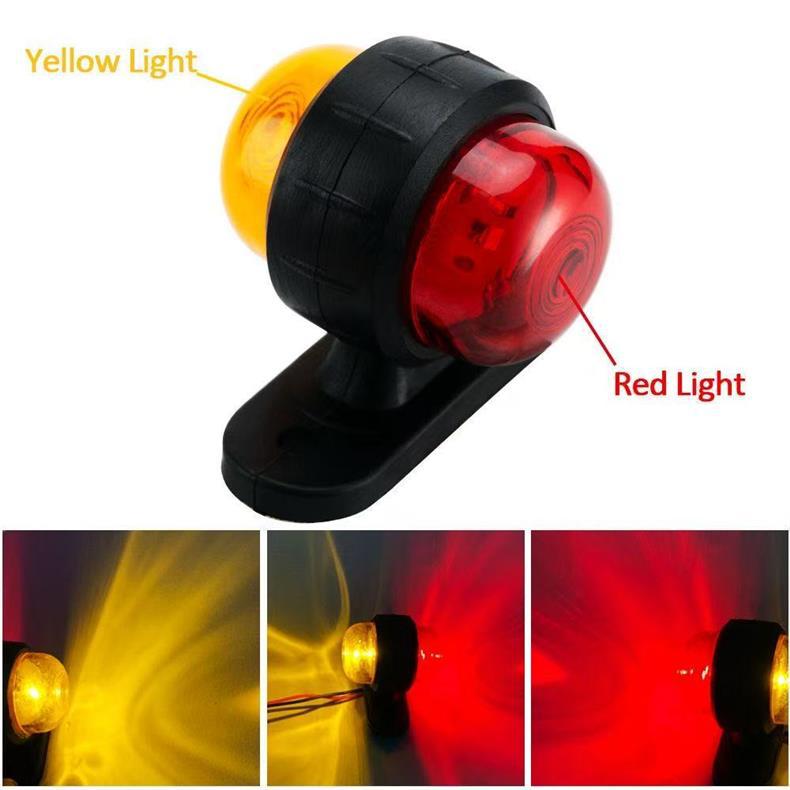 Truck Small Double-Sided Light Width Indicator Light Roof Light Red and Yellow Two-Color Mini Semi-Trailer Warning Light 12V24 Volt Universal Led