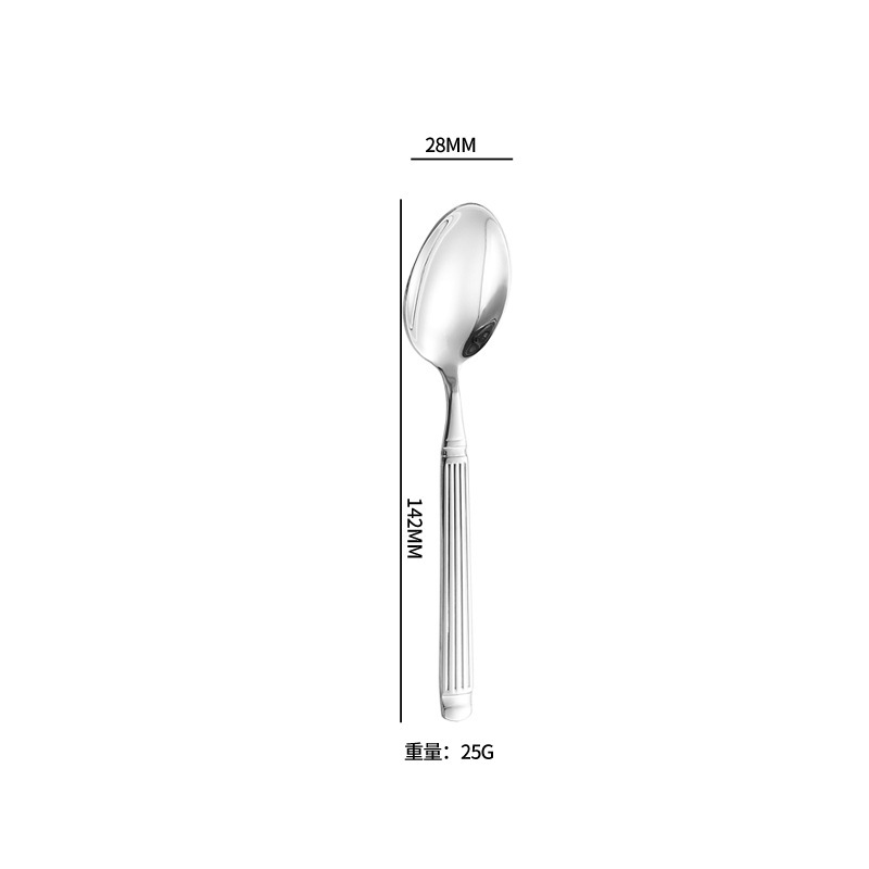 アマゾンステンレスナイフフォークスプーン高級西食器ローマ柱直紋甜品スプーンセットホテルステーキナイフフォーク|undefined