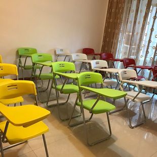 Thickened Training Chair with Writing Board, Foldableable Installation-Free Conference Office Chair, Field Meeting Chair, Integrated News Table and Chair J&