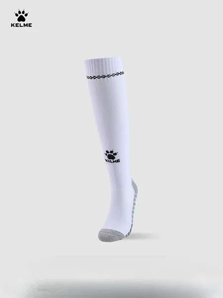 KELME football socks, long tube style, for teenagers and adults, with anti-slip features, thickened terry cloth sole, suitable for football training and sports