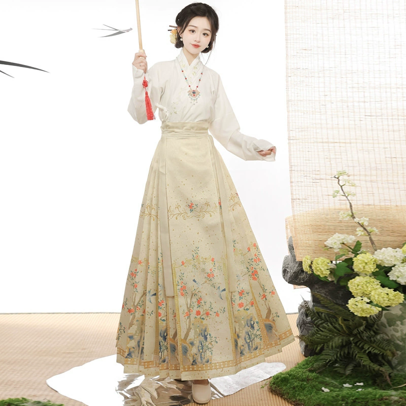 Оригинальное платье макси Huiming с камелией, Женский Повседневный костюм ханьфу в китайском стиле на осень и зиму, новинка 2024 года