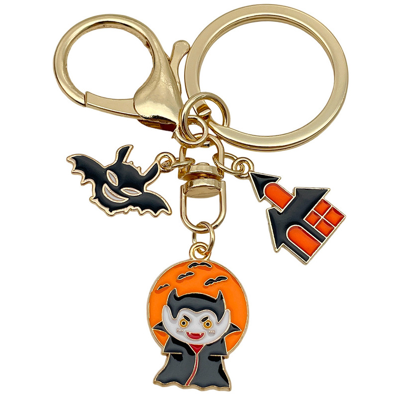 ハロウィンオイルドリップ合金猫カボチャクモの巣城魔法の帽子キーホルダーアマゾン小さなギフト卸売|undefined