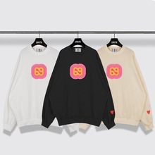 潮牌陈冠希同款ins超火eu溶解心69系列日系男女宽松情侣圆领卫衣