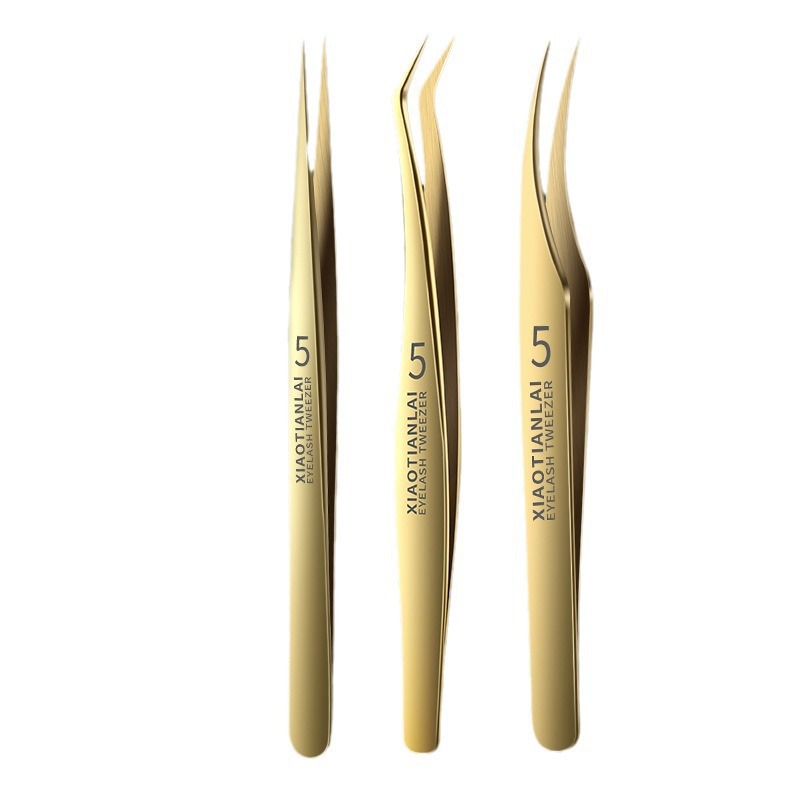 Ventas directas de pinzas de pestañas injerto clip de pestañas falsas clip de plumas de oro alto esteticista flor dividir el vello