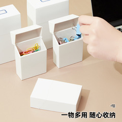 Japanese-style dustproof storage box for small items, needles, threads, cotton swabs, desktop flip-top miscellaneous organization storage box