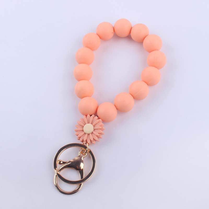 Simple Style Artistic Round Silica Gel Beaded Women's Keychain display picture 7
