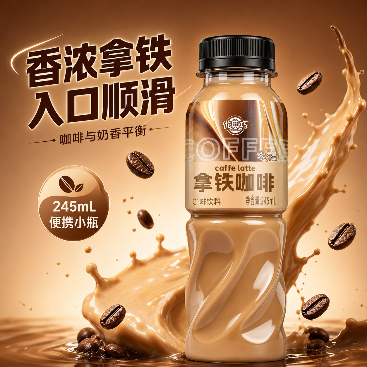 【包丢不包损】拿铁咖啡245ml*10瓶装丝滑浓醇即饮咖啡饮品提神