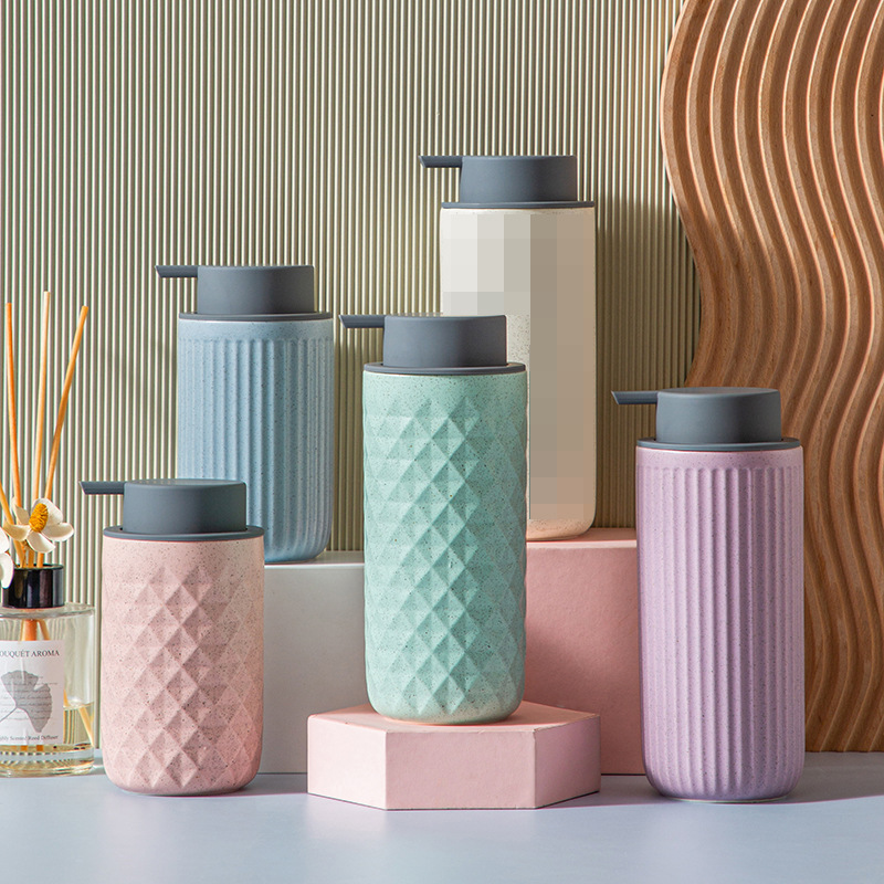 Botella de jabón de desinfectante de manos de cerámica nórdica ins viento prensado envasado baño baño gel de baño Amazon temu