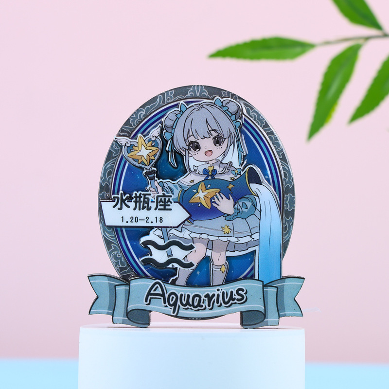 十二星座冰箱贴国潮木质滴胶冰箱贴创意国风冰箱贴磁贴文创纪念品|undefined