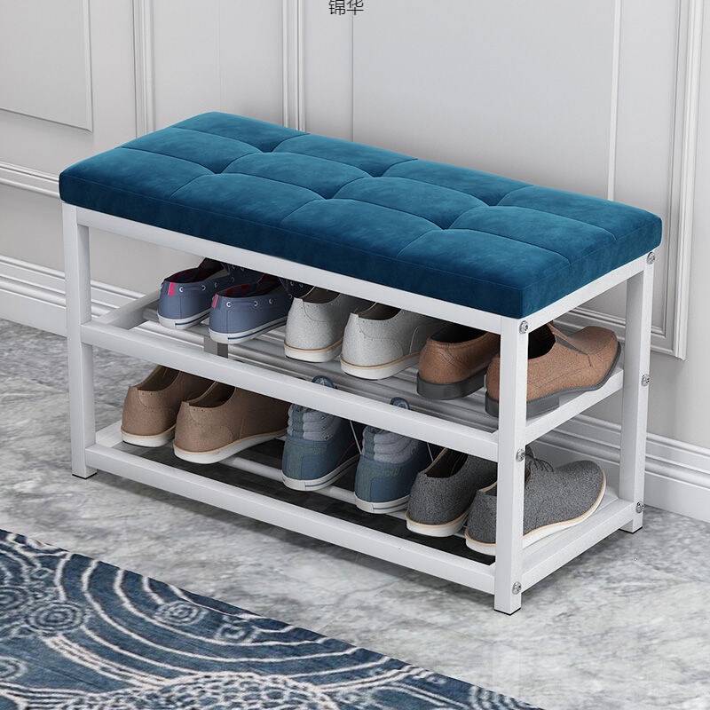 Simple Multi-Layer Shoe Storage Cabinet for Home Entrance, with a Seat, Iron Art Soft Cushion, Multifunctional Shoe Bench Simple Multi-Layer Shoe Storage Cabinet for Home Entrance, with a Seat, Iron Art Soft Cushion, Multifunctional Shoe Bench