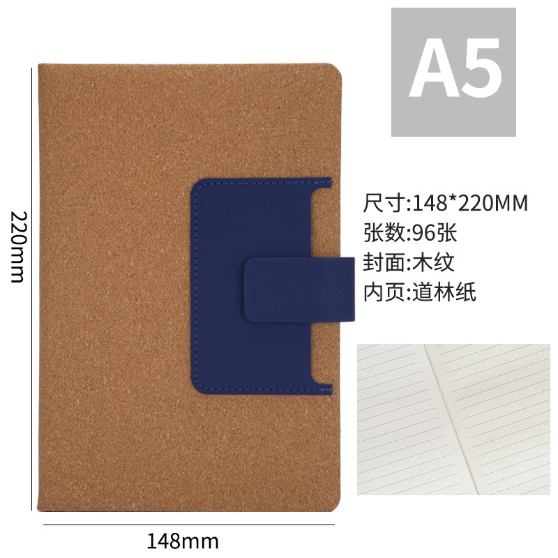 Cuaderno de madera de pino suave ecológico personalizado a5 libro de hebilla de alto valor de cara cuaderno de notas de papelero transfronterizo al por mayor