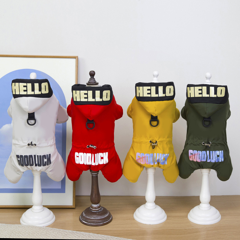 Y Dog Clothes, Large Size, New Autumn/Winter Collection, Teddy Dog Apparel, Winter Four-Legged Outfit, Includes Hat, Printed Design Y Dog Clothes, Large Size, New Autumn/Winter Collection, Teddy Dog Apparel, Winter Four-Legged Outfit, Includes Hat, Printed Design