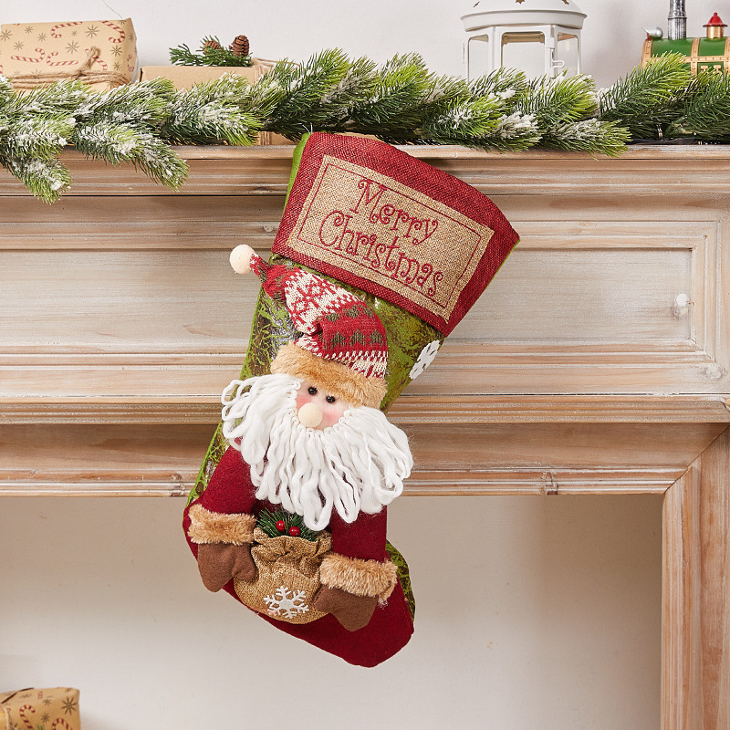クリスマス装飾用品サンタクロース子供靴下クリスマスツリーペンダントクリスマス靴下プレゼント袋趙之李|undefined