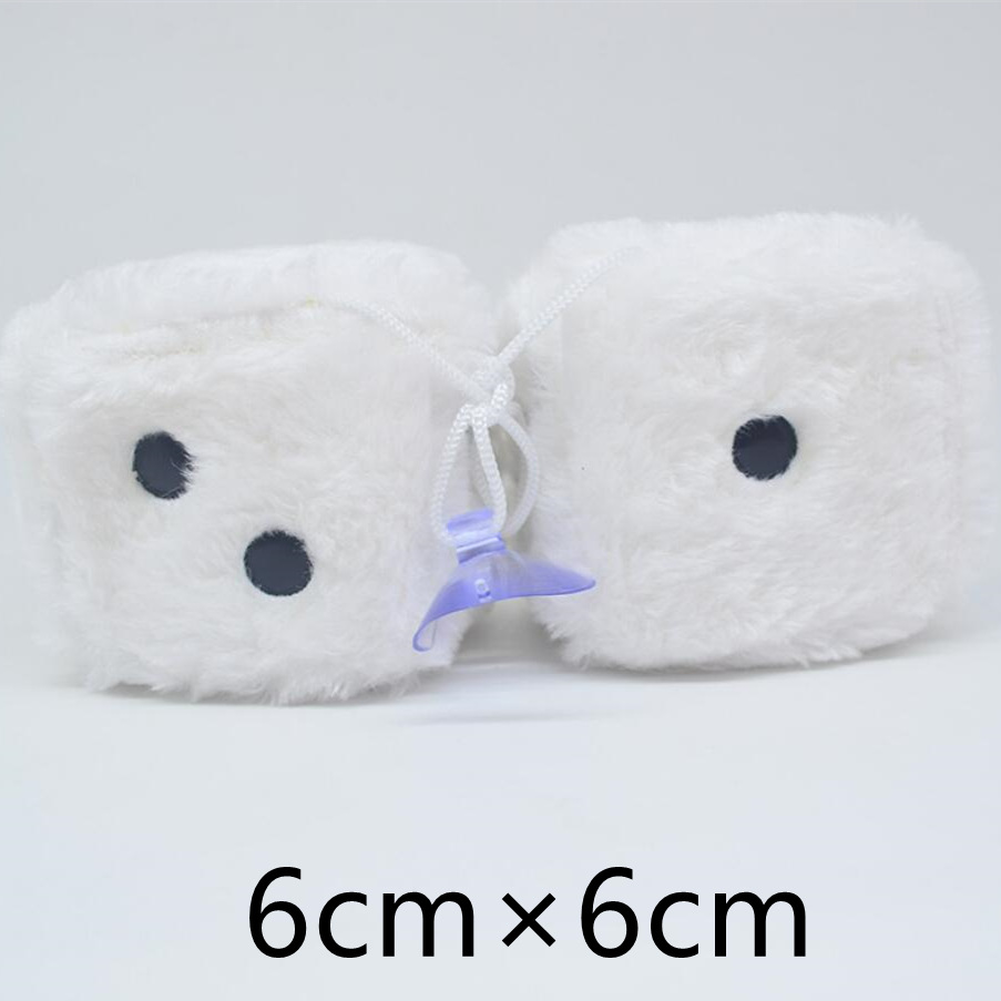 Amazon transfronterizo de 6cm de lana de largo Punto de estampado caliente dados Cubo de juguete de peluche colgante espejo retrovisor colgar