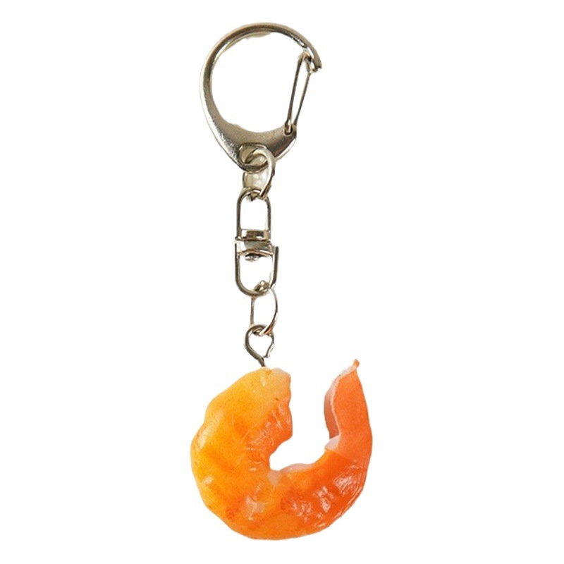 PVC simulation shrimp model mini simulation food food food play seafood small shrimp shrimp tail keychain pendant