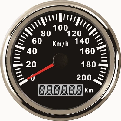after Power on, automobile instrument - silver-edge-black-bottom-0-200kmh