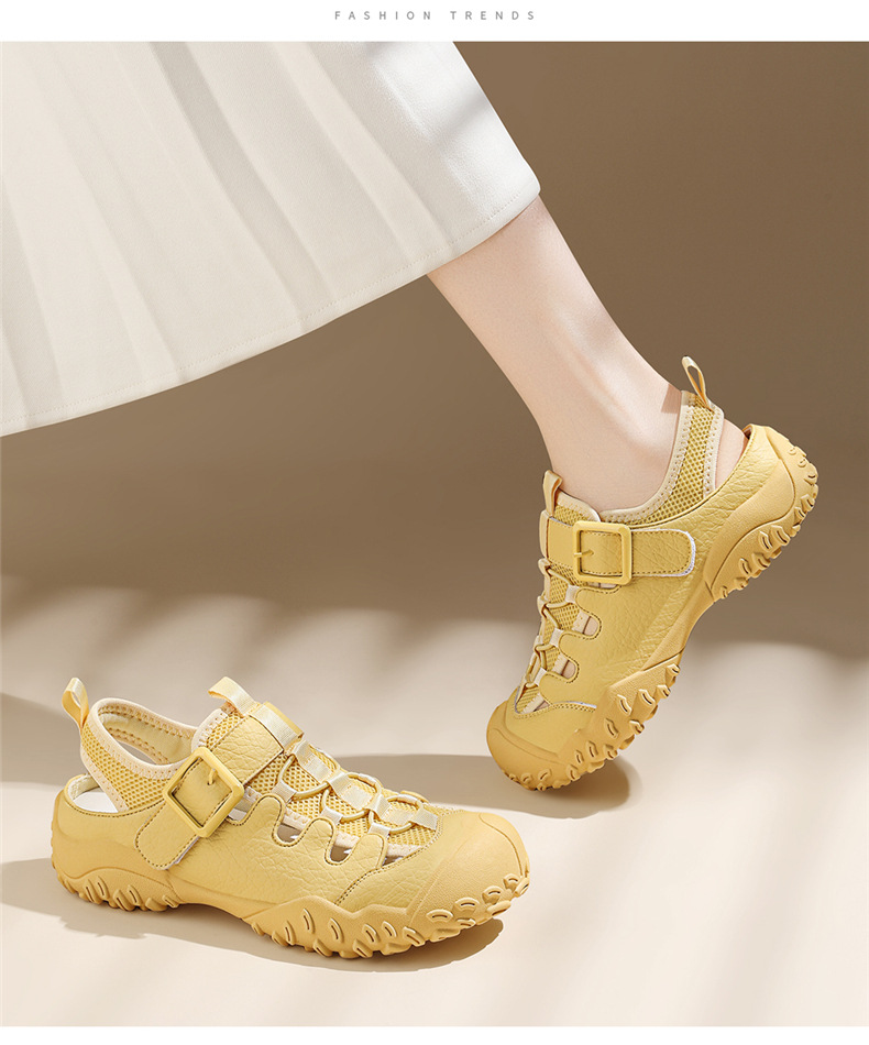 Dép sandal nữ đế dày quai dệt kiểu La Mã, gót thấp 2-5 cm — JST 7173 gót lạc đà cao 2, JST 1988 gót đen cao 3.5, JST 1988 trà sữa gót cao 3.5, JST 7189 gót vàng cao 3 chi tiết 11