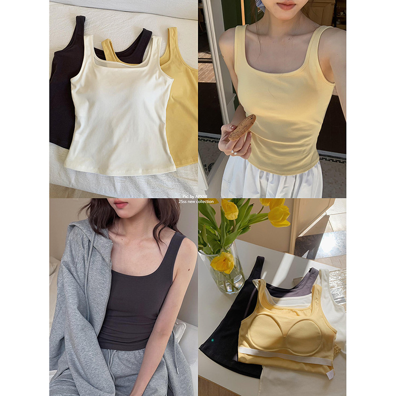 [Please Consult Customer Service before Placing an Order with Customized Samples] Square Neck Camisole Worn Inside and Outside W750B