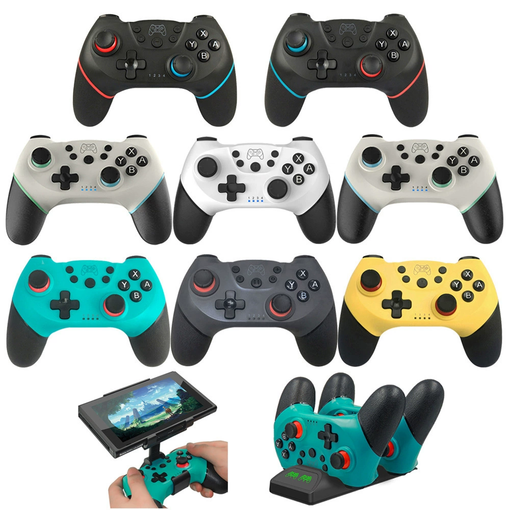 Беспроводной геймпад Switch Pro, 6‑осевой гироскоп, Bluetooth с wake‑up, двойная вибрация, эргономичный