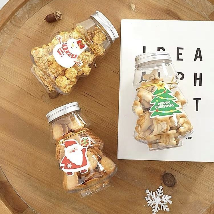 一次性奶茶杯子PET网红圣诞树饮料瓶果汁杯圣诞节用奶茶瓶