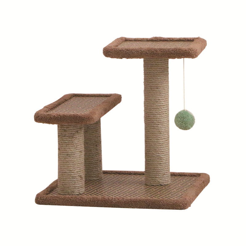 迈北彼四季可用藤席猫爬架木质猫窝树一体猫抓板猫双层跳台玩具