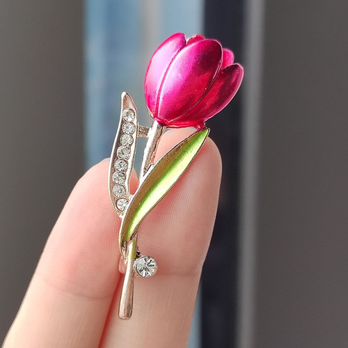 Brooch for women, tulip scent, small fragrance corsage, suit jacket, anti-exposure pin, clothing accessories, collar pin, jewelry