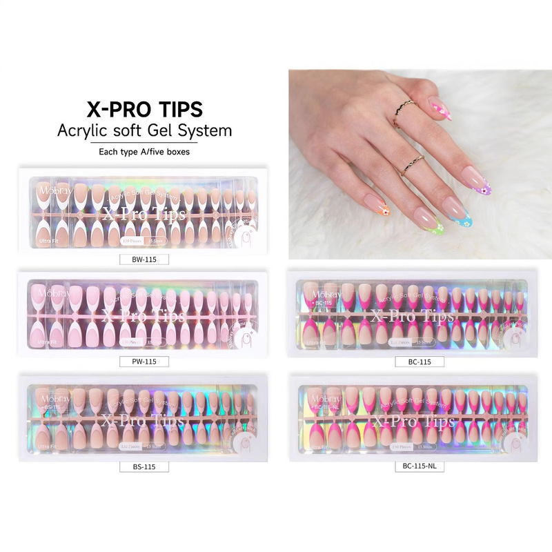 Cross-Border New French Style Wearable Nails, 150 Pieces in Almond-Shaped Box, Seamless Matte Finish, Wholesale Finished Nails Available