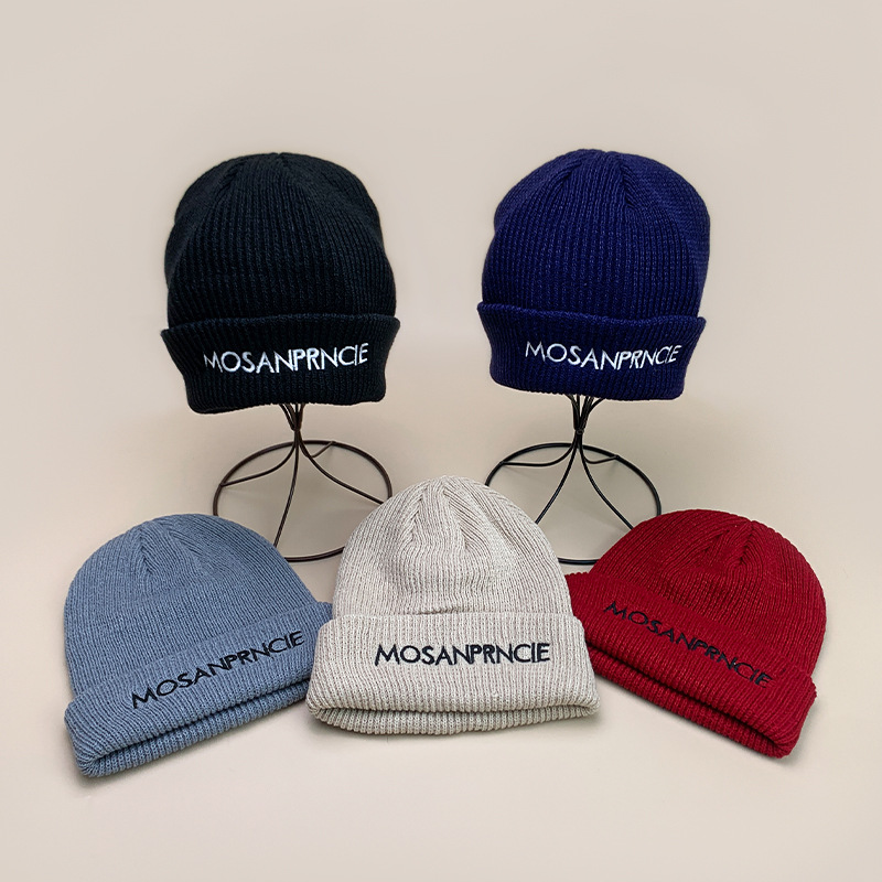 Embroidery Letter Hip Hop Knit Beanie Unisex Warm Casual Streetwear Skull Cap For Men Women_voghion.com