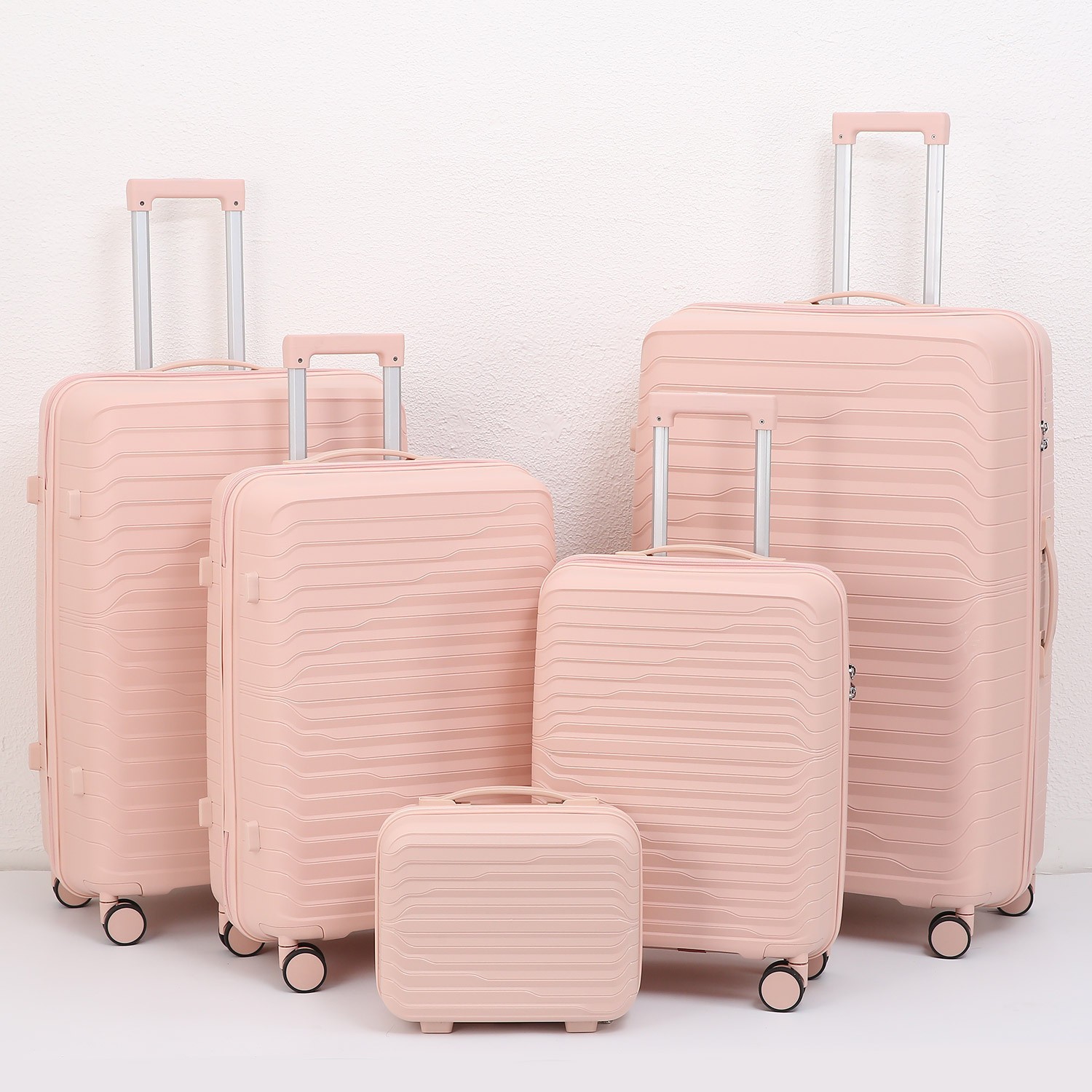 Procesamiento personalizado con cremallera caja de tracción casco duro casco 20 2428 pulgadas 5 piezas maleta de embarque