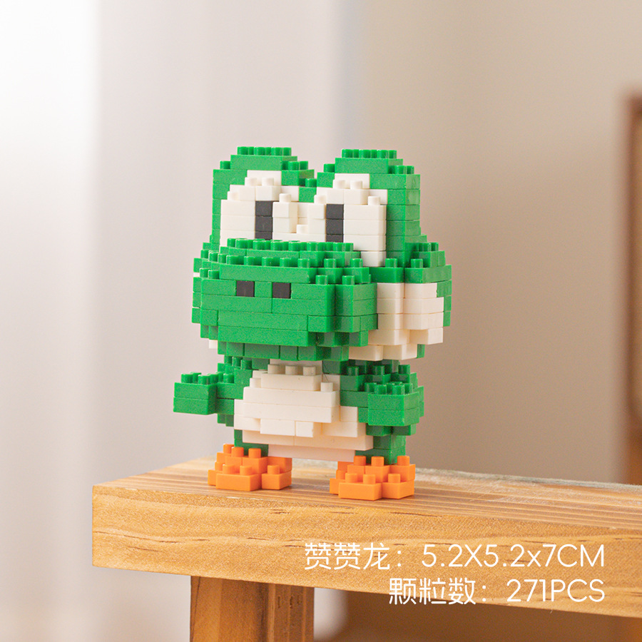 Compatible con Lego muñeca de dibujos animados micro partículas frambuesa oso montado bloques construcción juguetes educativos puesto ciego caja regalo al por mayor