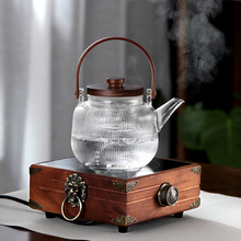 9ZRT胡桃木电陶炉仿古煮茶器烧水炉套装复古玻璃蒸茶壶泡茶小型电
