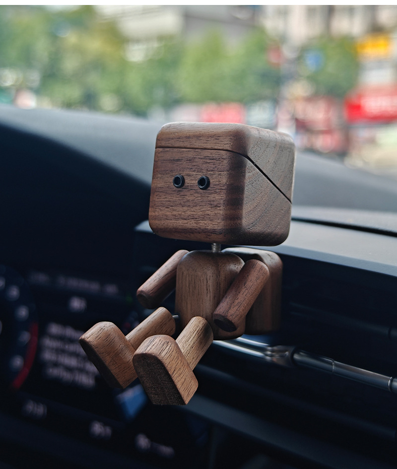 Shaking Leg Wooden Man Car Air Outlet Aromatherapy Car Fragrance Long-Lasting Light Fragrance Car Ornaments Shaking Leg Ornaments
