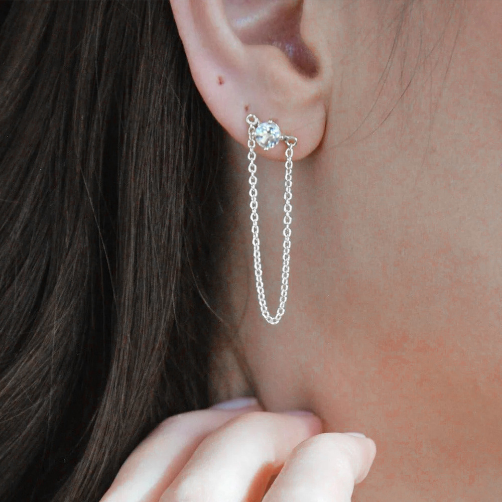 1 Pair 925 Sterling Silver Geometric Solid Color Drop Earrings display picture 5