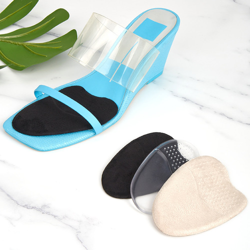 New type of toe forefoot pad, thickened and shrunken high heels, non-slip shock-absorbing massage silicone forefoot PU half-cushion insole